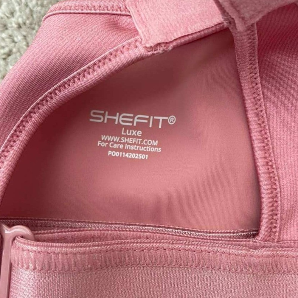 SHEFIT Luxe Sports Bra Pink High Impact Front Zip Adjustable Straps Women Luxe - Picture 4 of 4